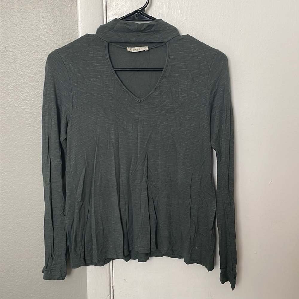 Ginger G mock neck cutout top